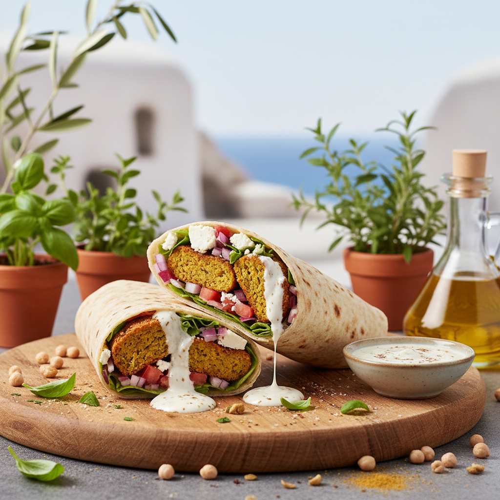 Falafel Wrap with Tahini Sauce