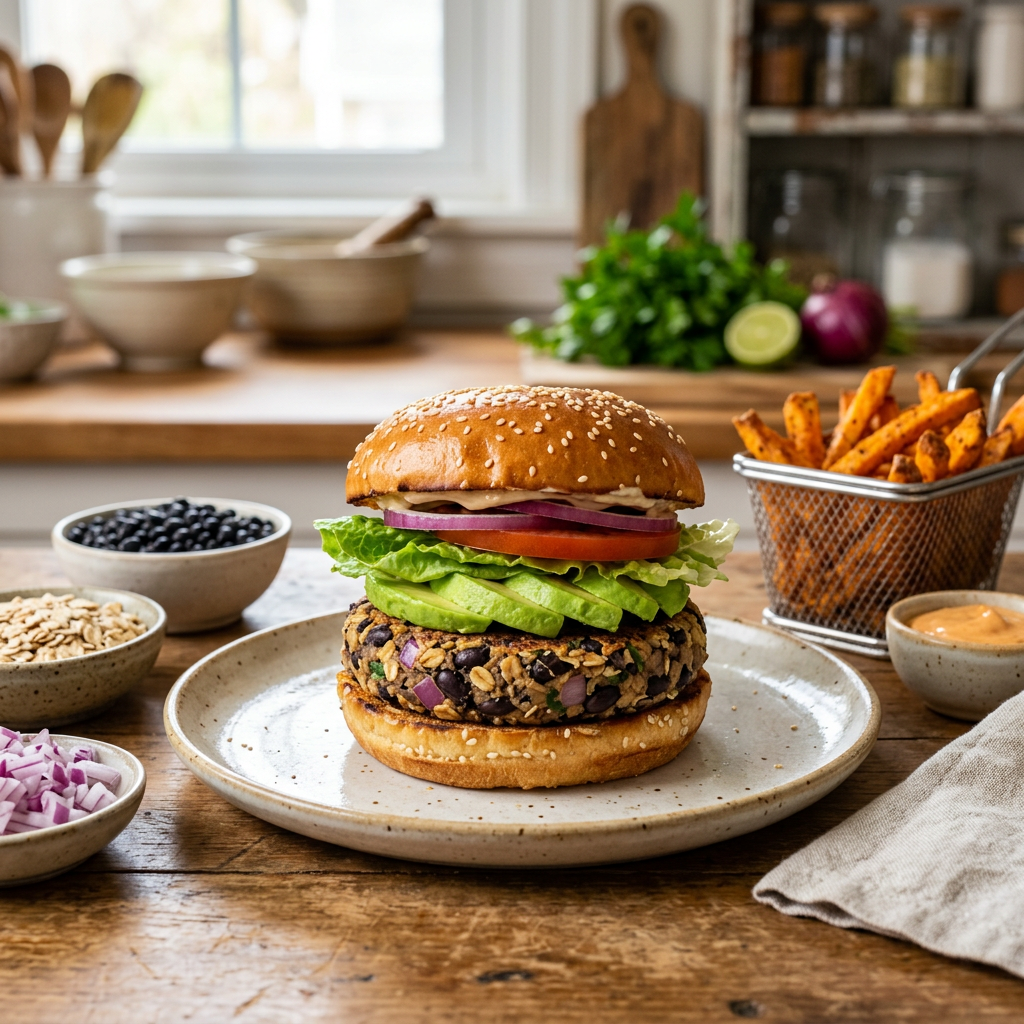 Veggie Burger with Avocado
