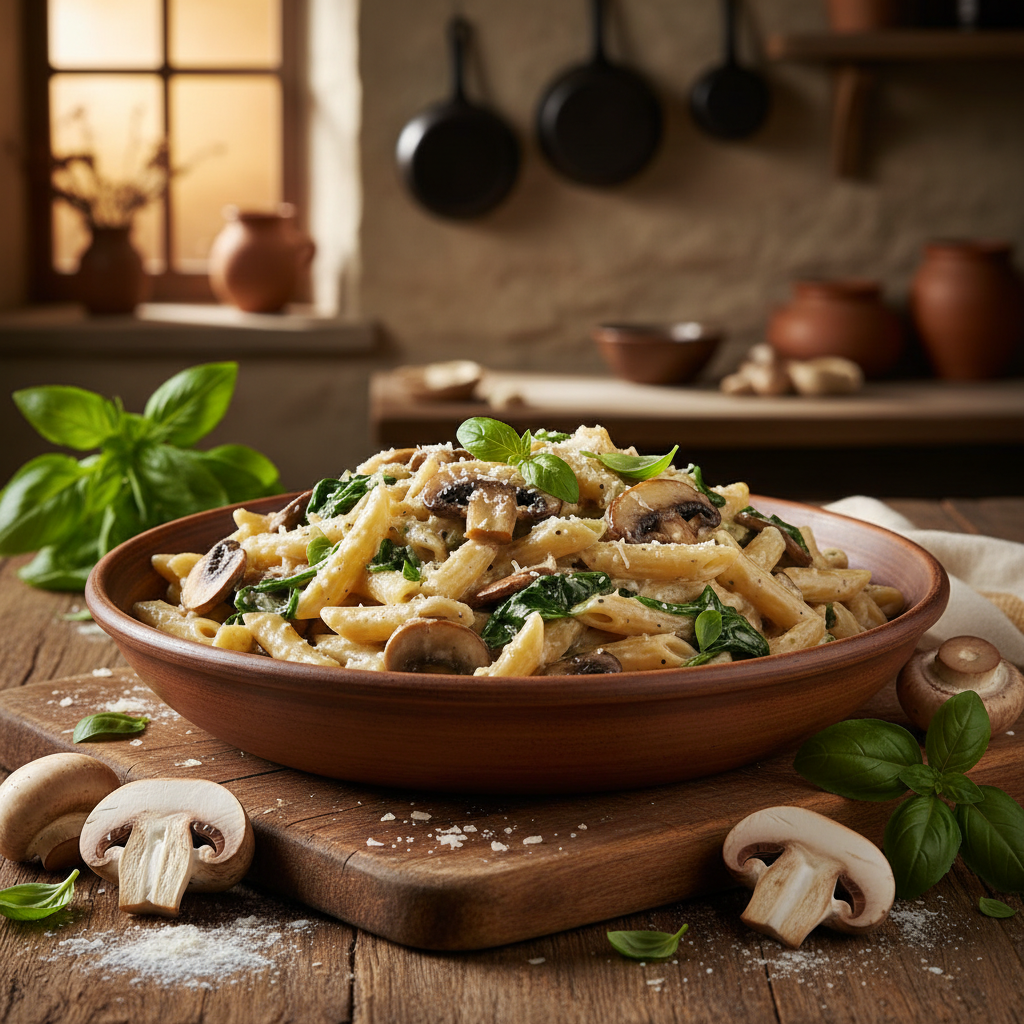 Creamy Mushroom Veggie Pasta