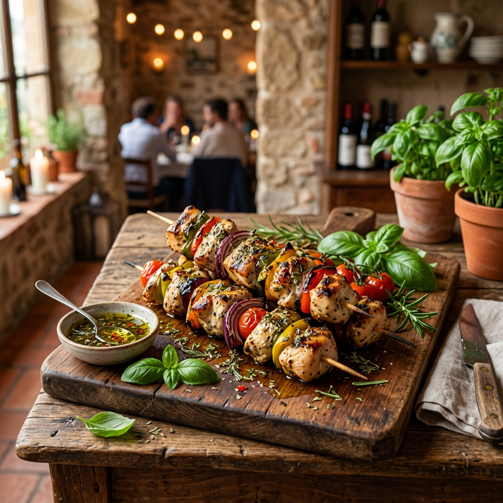 Italian Herb Chicken Skewers