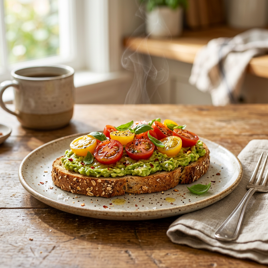 Avocado Toast with Cherry Tomatoes