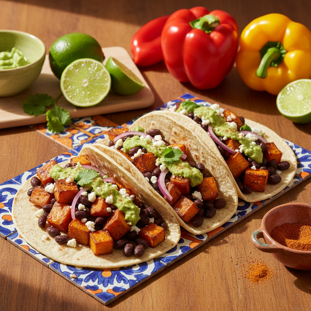 Savory Sweet Potato & Black Bean Tacos