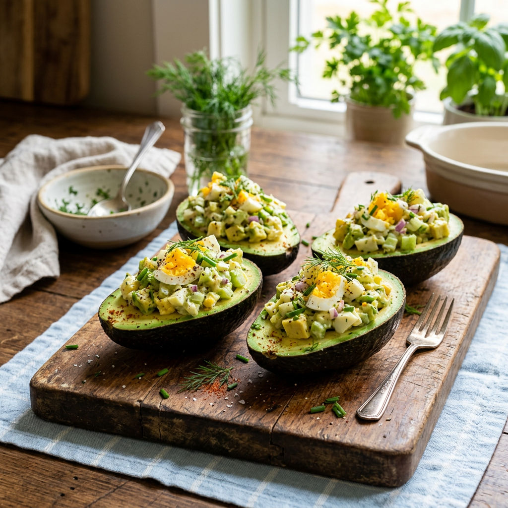 Avocado Egg Salad Boats