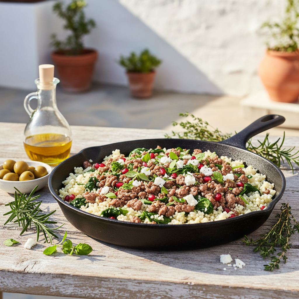Cauliflower Rice & Ground Lamb Skillet