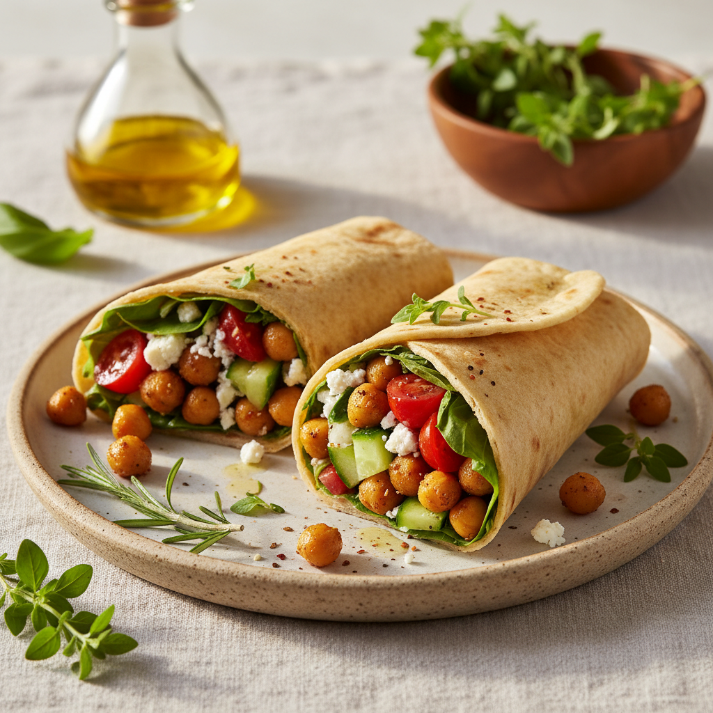 Mediterranean Chickpea Wrap