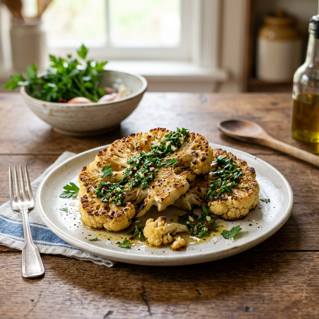 Cauliflower Steaks with Chimichurri