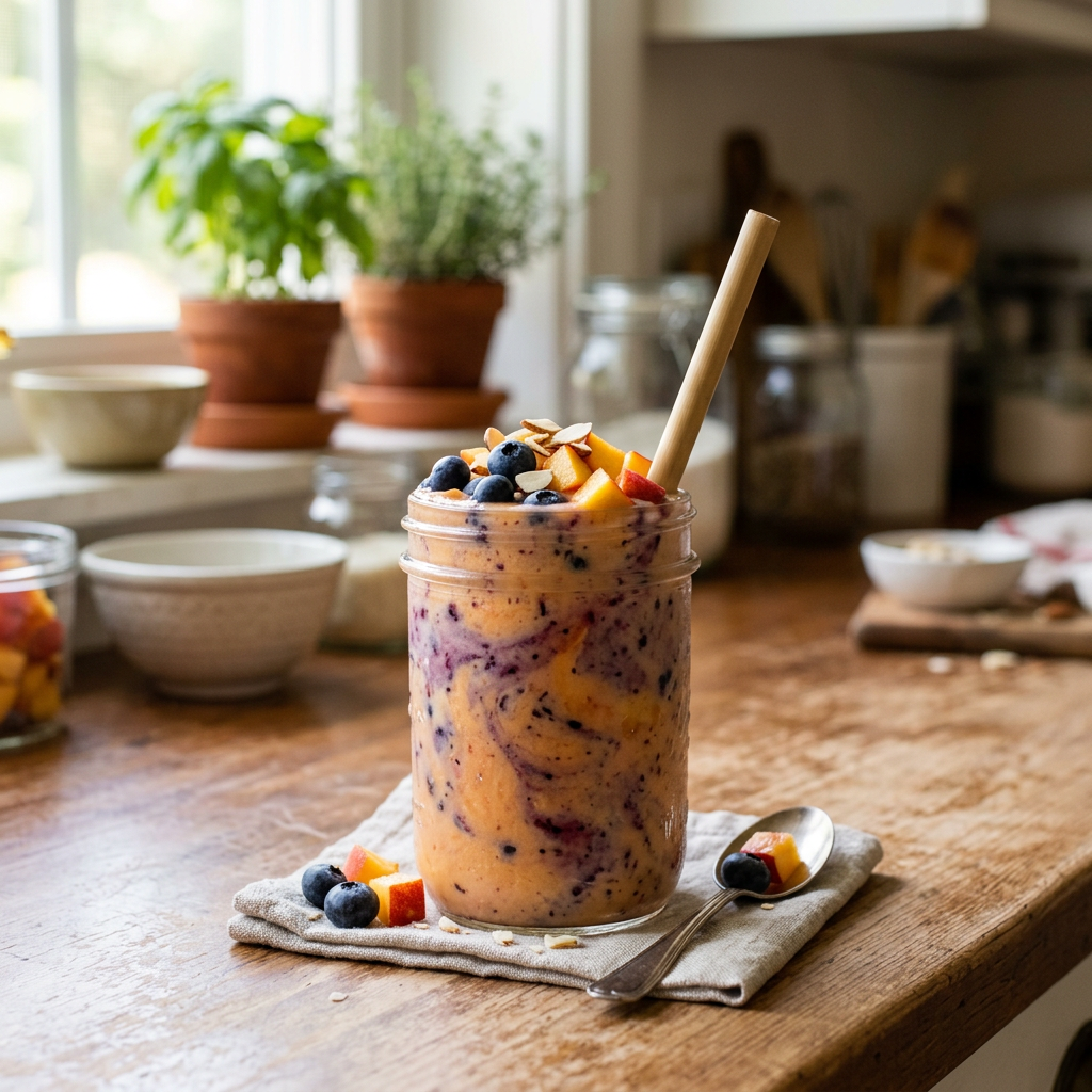 Peach and Blueberry Smoothie
