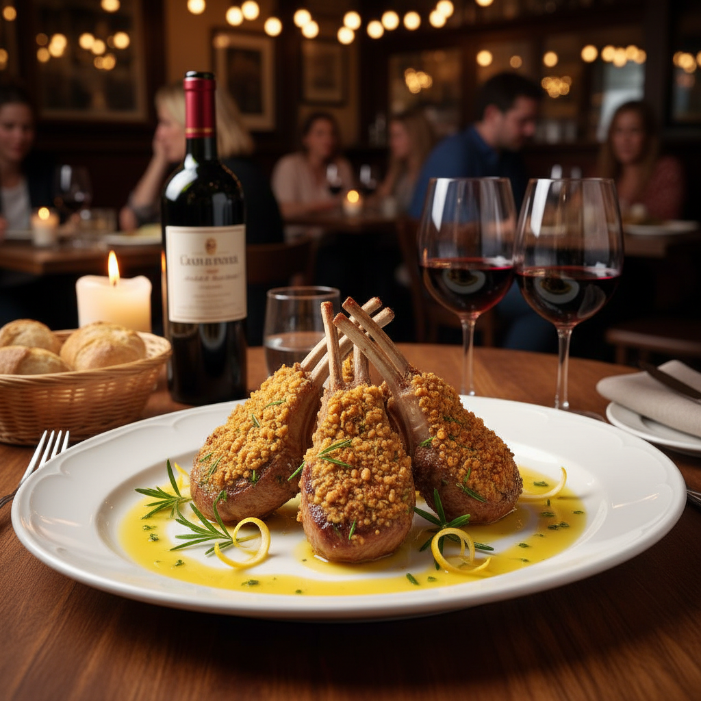 Walnut-Crusted Lamb Chops with Lemon-Rosemary