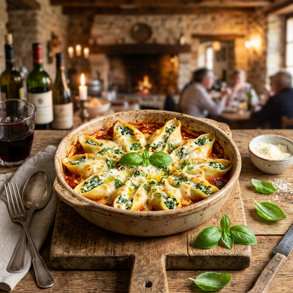 Spinach and Ricotta Stuffed Shells