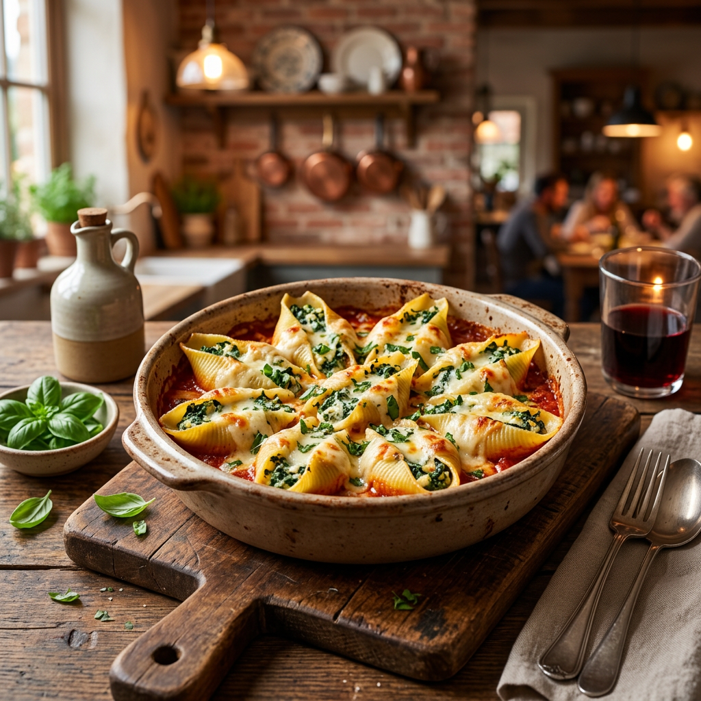 Cheesy Spinach Stuffed Shells
