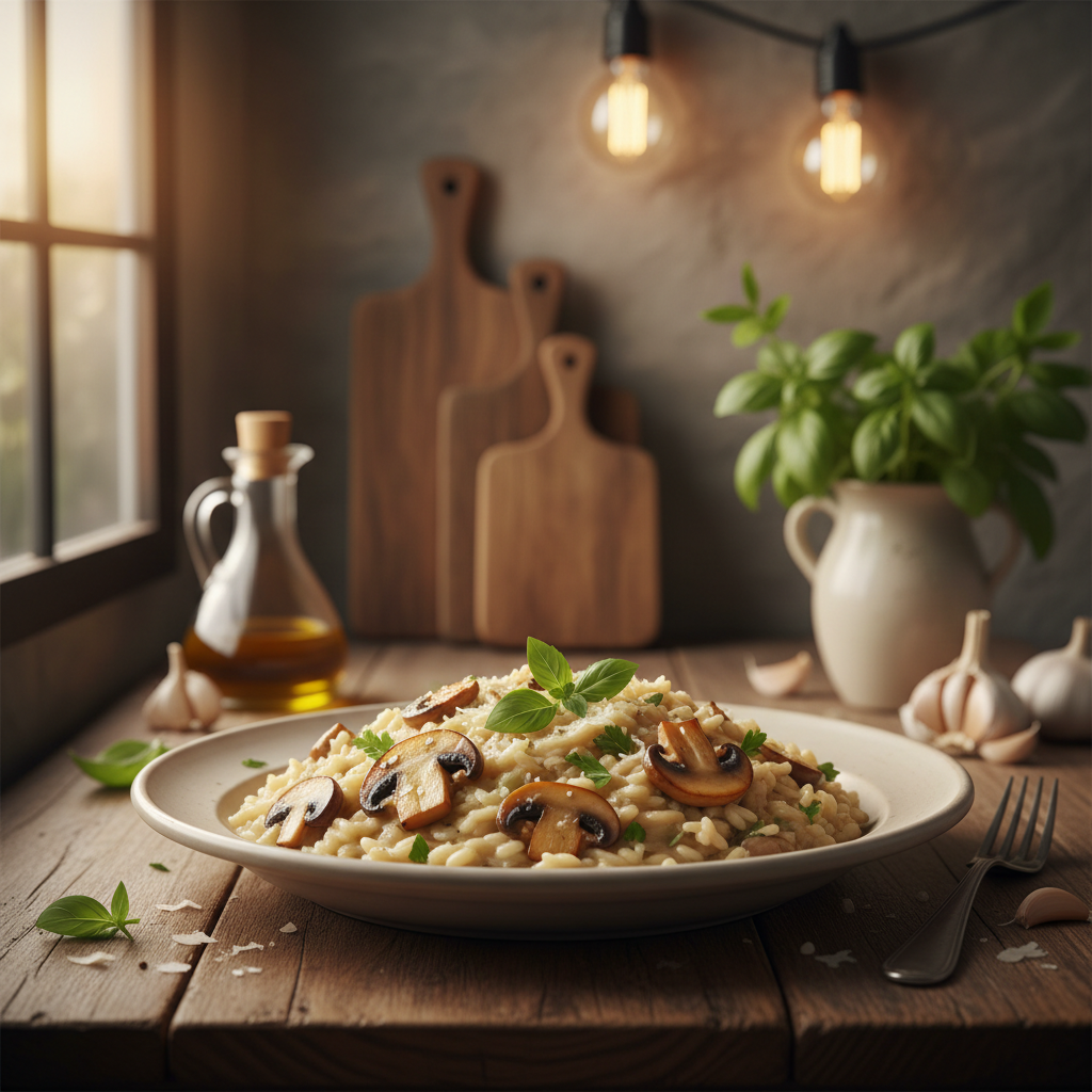 Creamy Garlic Mushroom Risotto