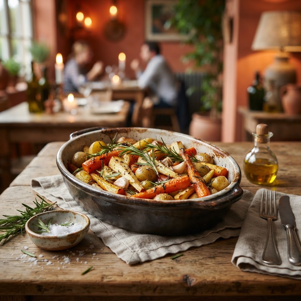 Rosemary Garlic Roasted Root Vegetables