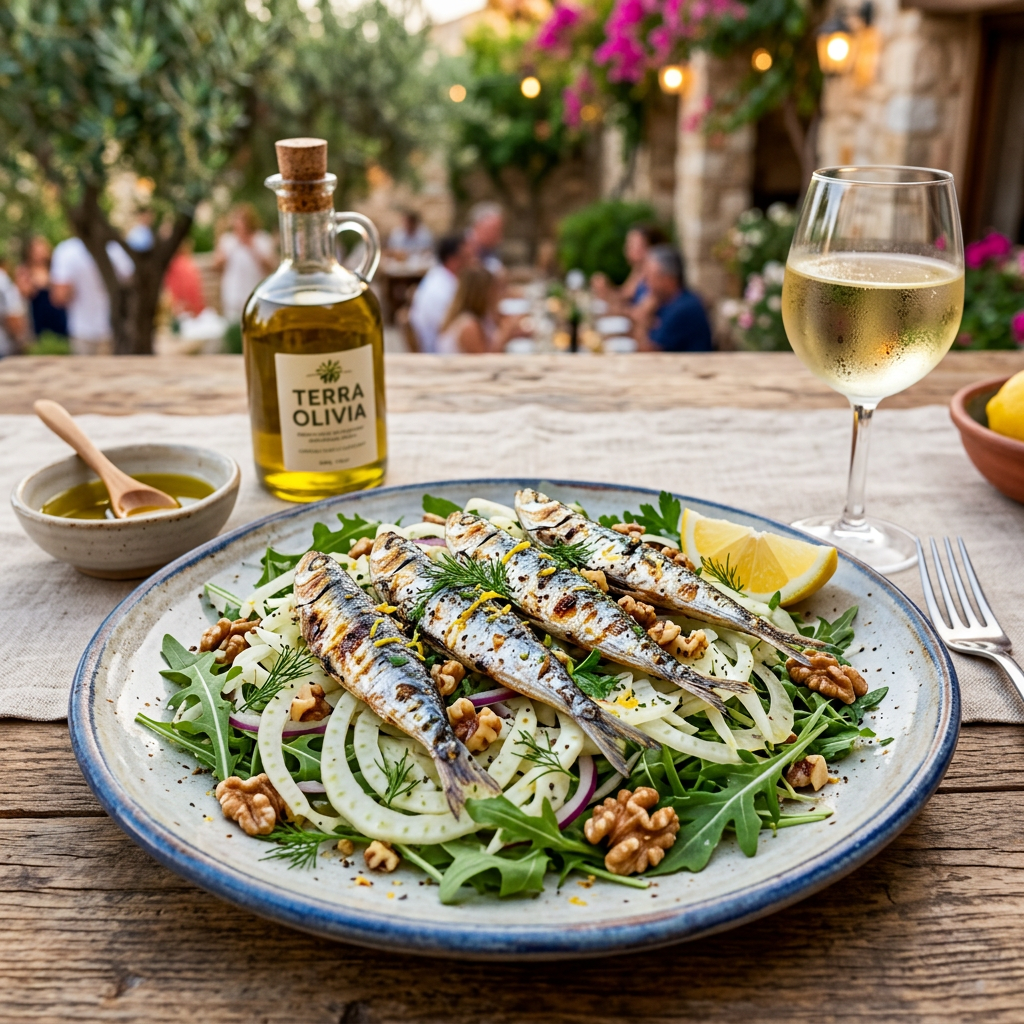 Fresh Sardine & Fennel Salad with Walnuts