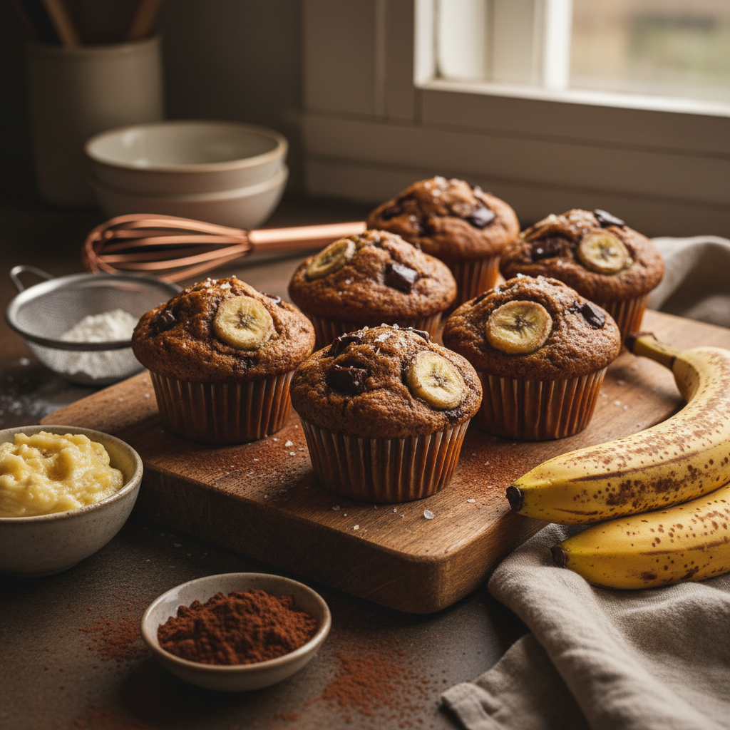 Vegan Chocolate Banana Muffins