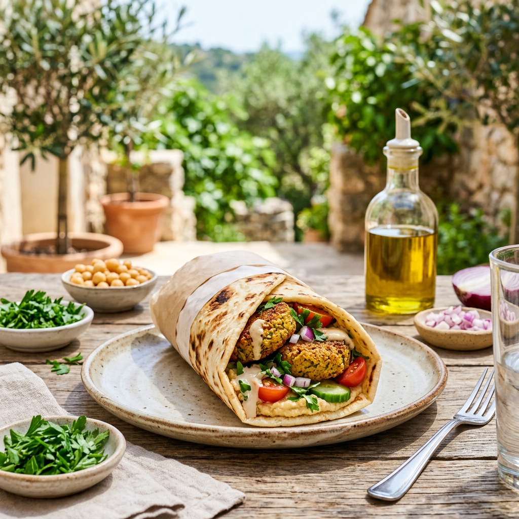Baked Falafel Wrap