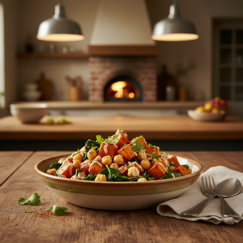 Savory Sweet Potato and Chickpea Bowl
