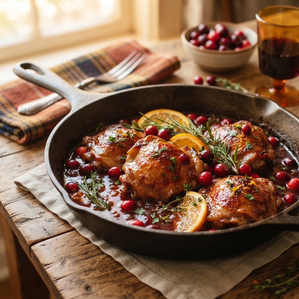 Cranberry Orange Braised Chicken