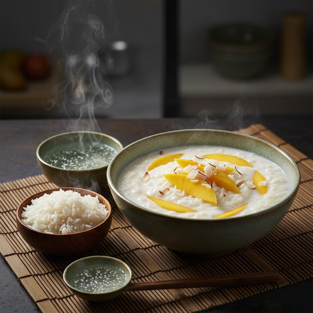 Coconut Mango Rice Pudding