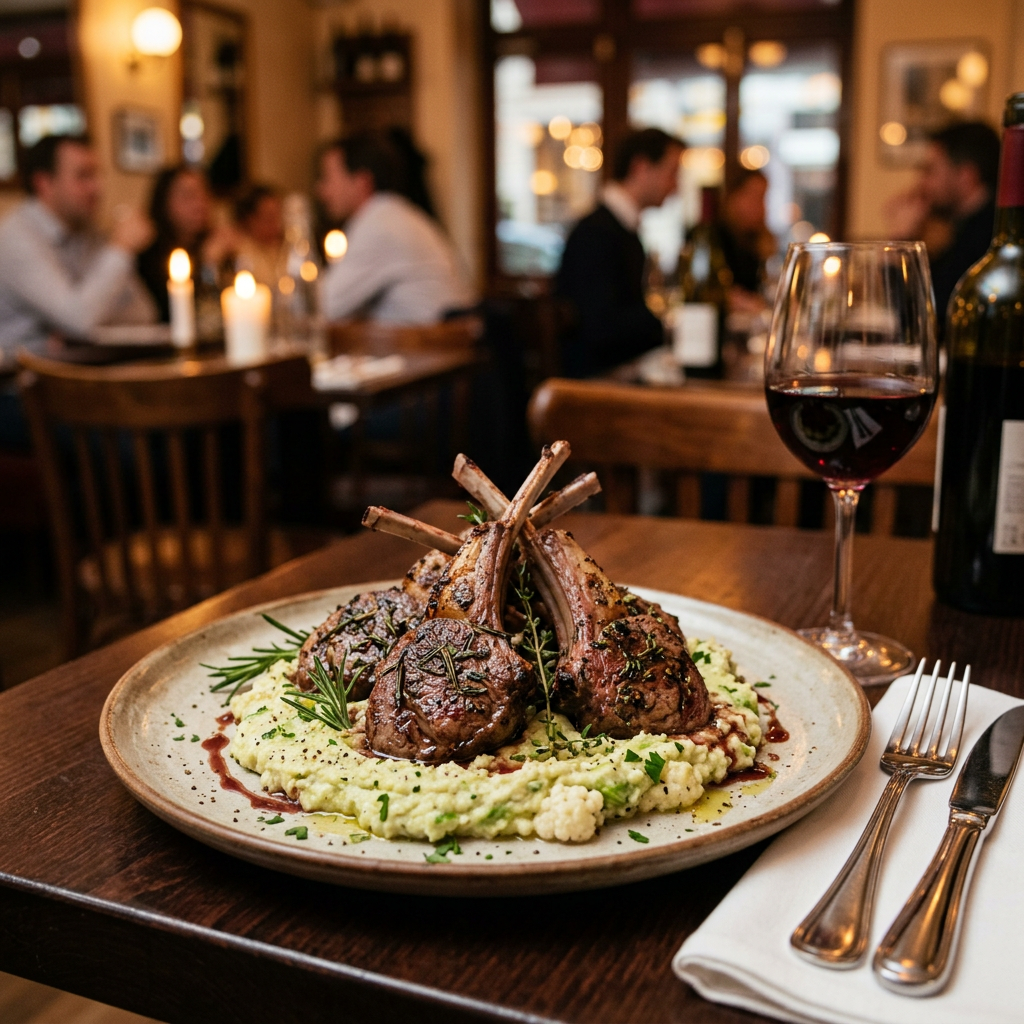 Rosemary Lamb Chops with CauliflowerâAvocado Mash