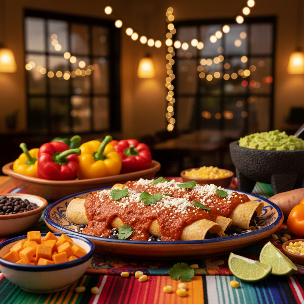 Sweet Potato and Black Bean Enchiladas