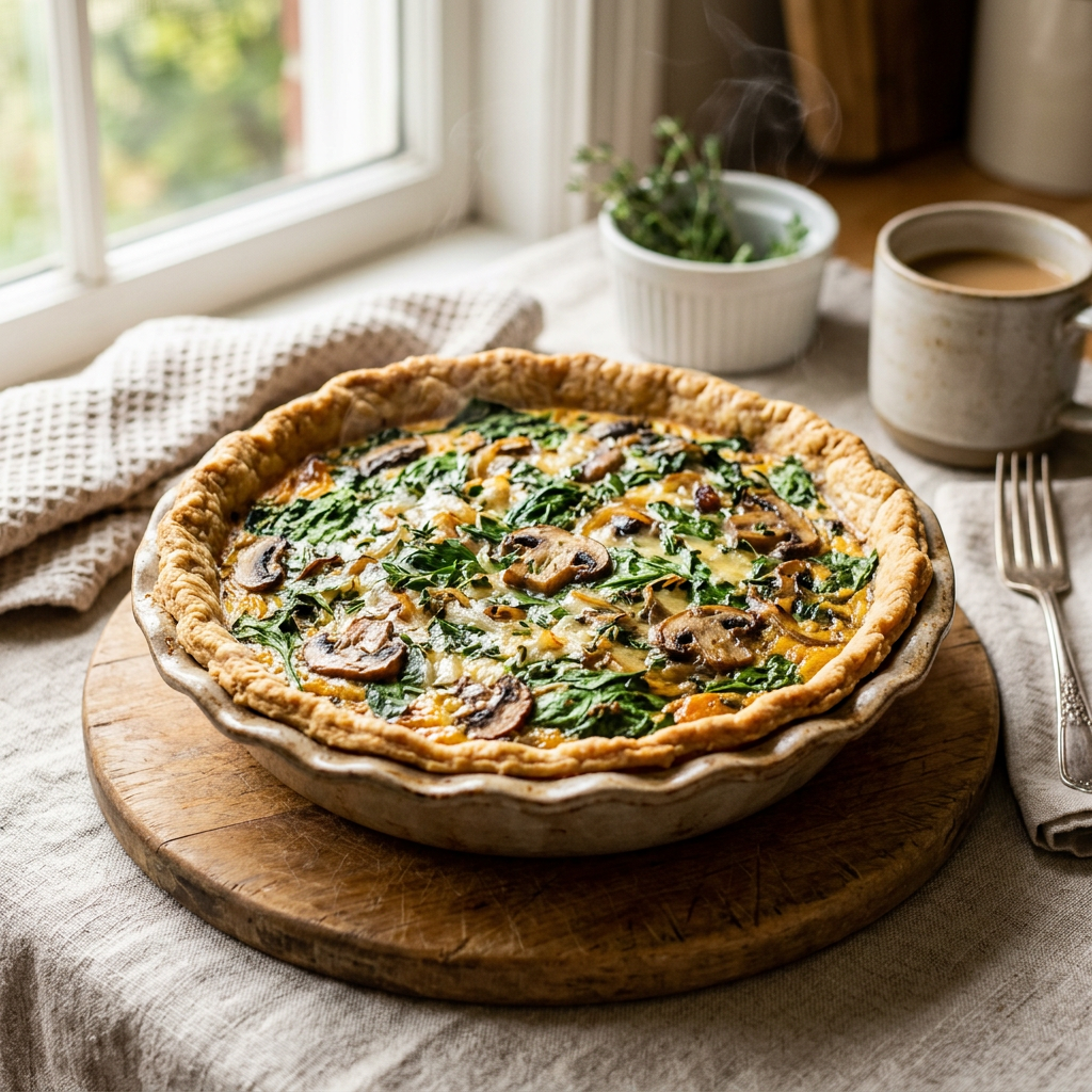 Spinach and Mushroom Quiche
