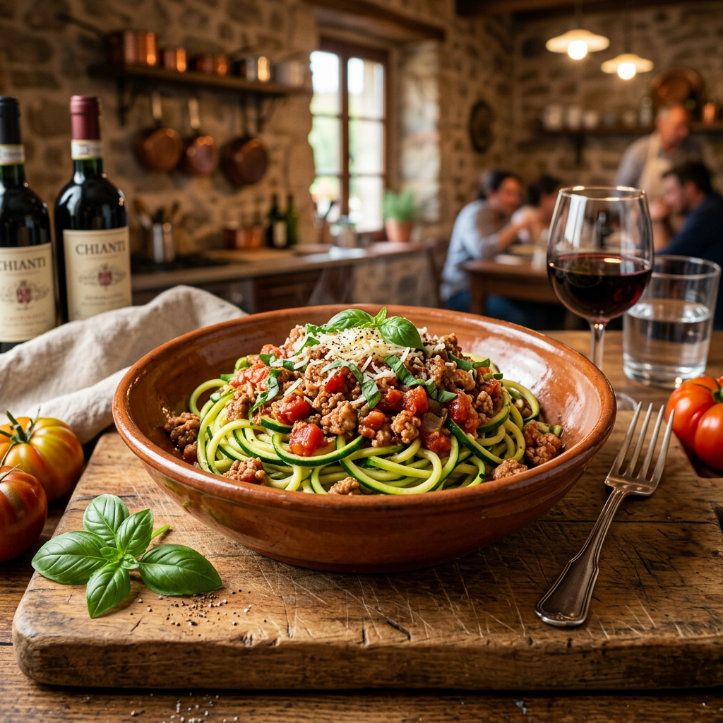 Zucchini Noodles with Ground Turkey Ragu