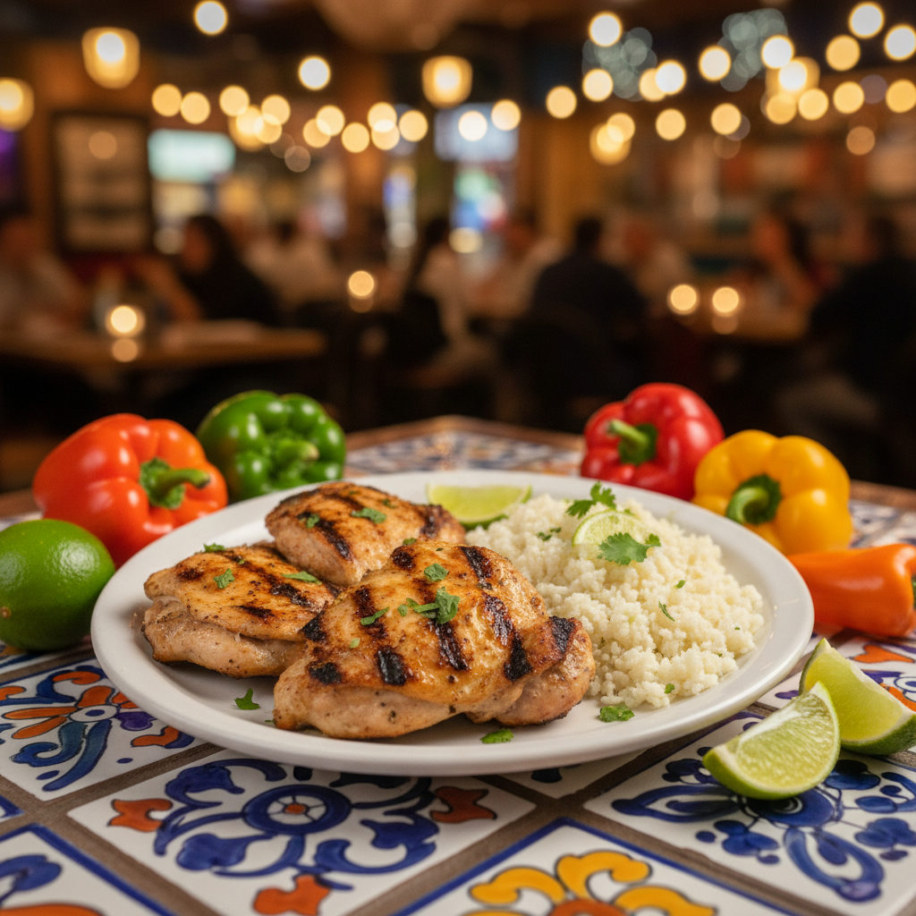 Cilantro-Lime Grilled Chicken Thighs with Cauliflower Rice