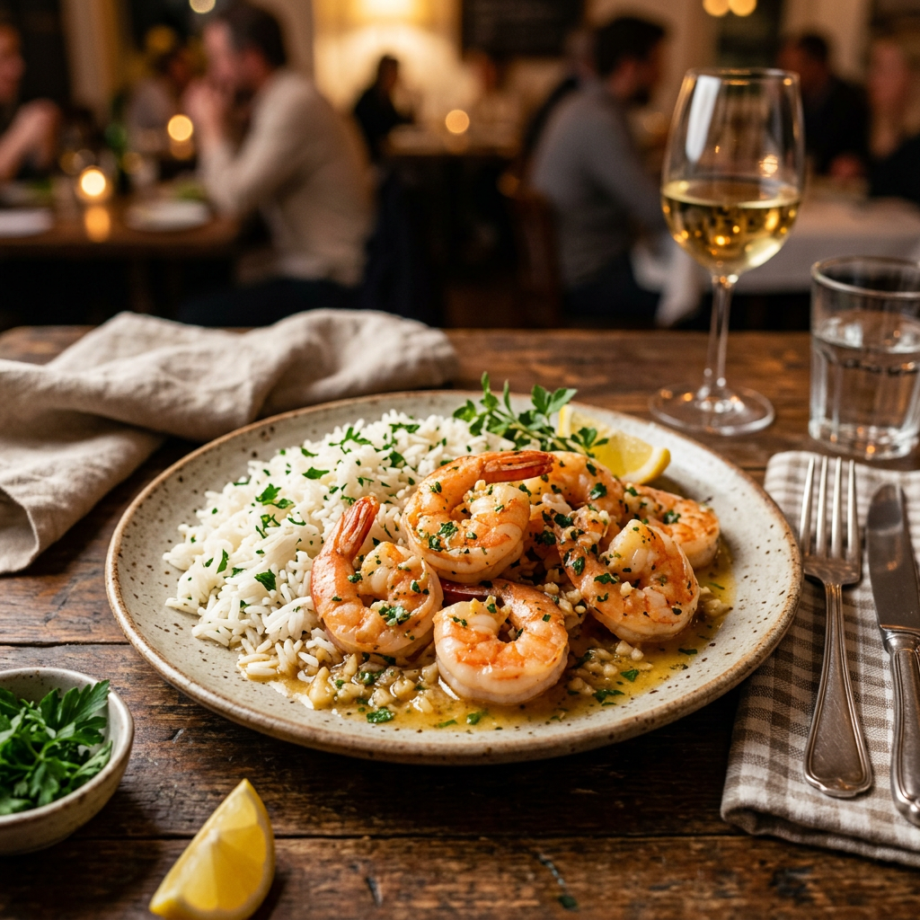 Garlic Butter Shrimp with Rice