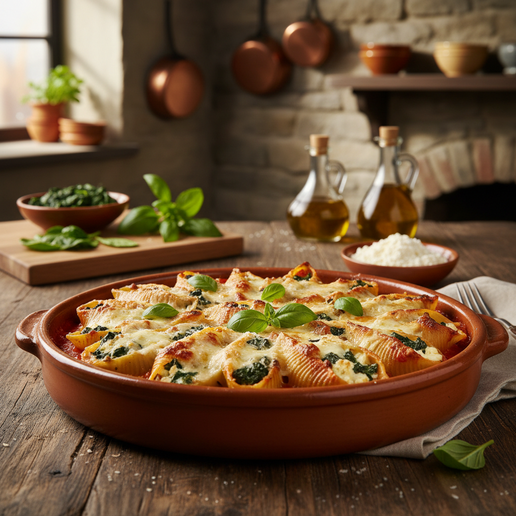 Italian Spinach and Ricotta Stuffed Shells