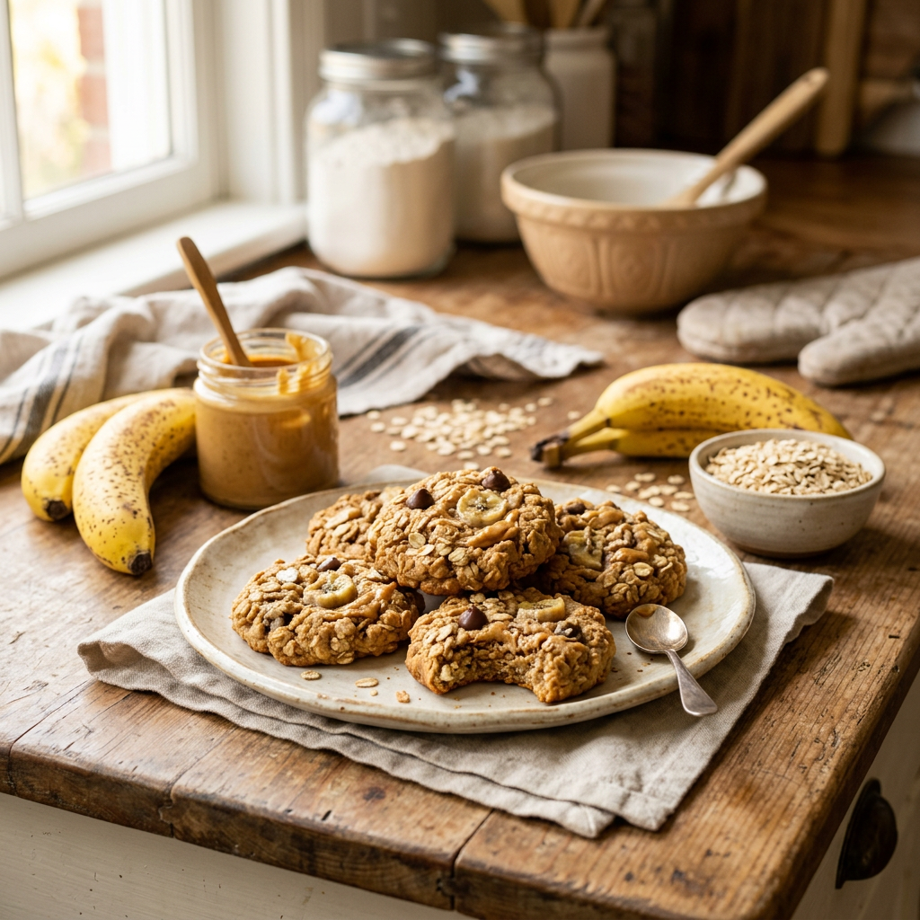 Vegan Banana Oat Cookies