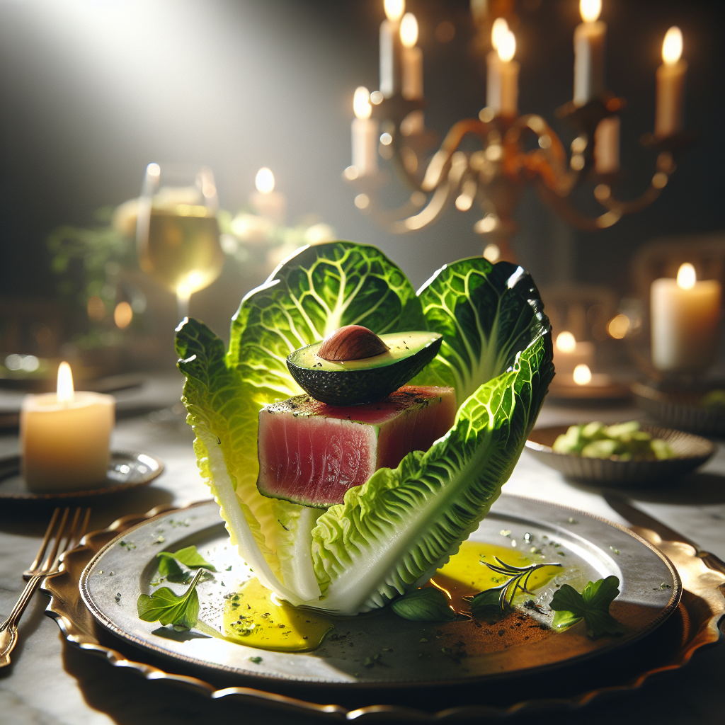 Seared Ahi & Avocado Romaine Boats