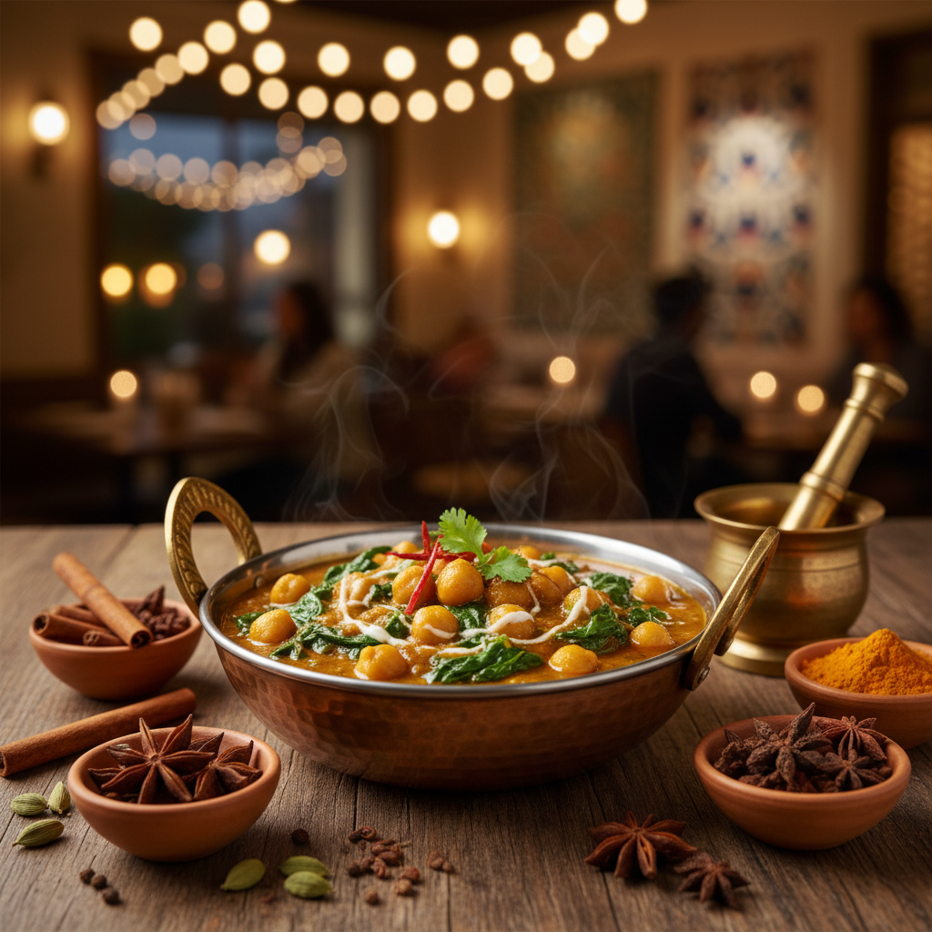 Chickpea Curry with Spinach