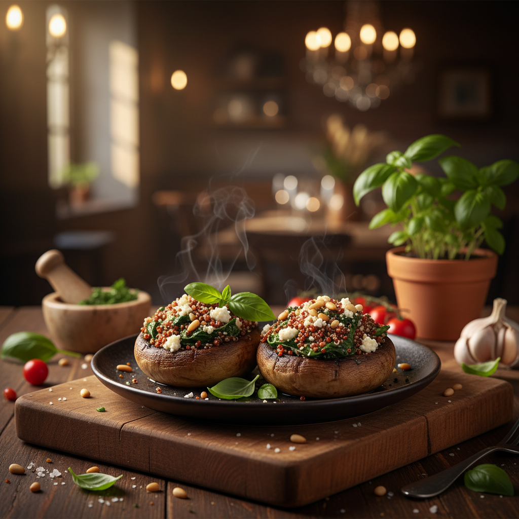 Vegetarian Stuffed Portobello Mushrooms