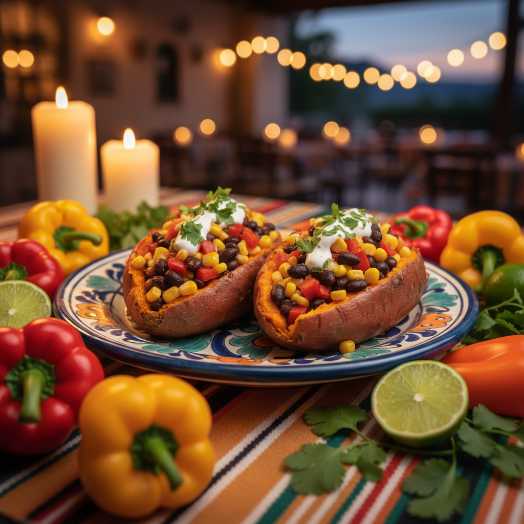 Stuffed Sweet Potatoes with Black Beans