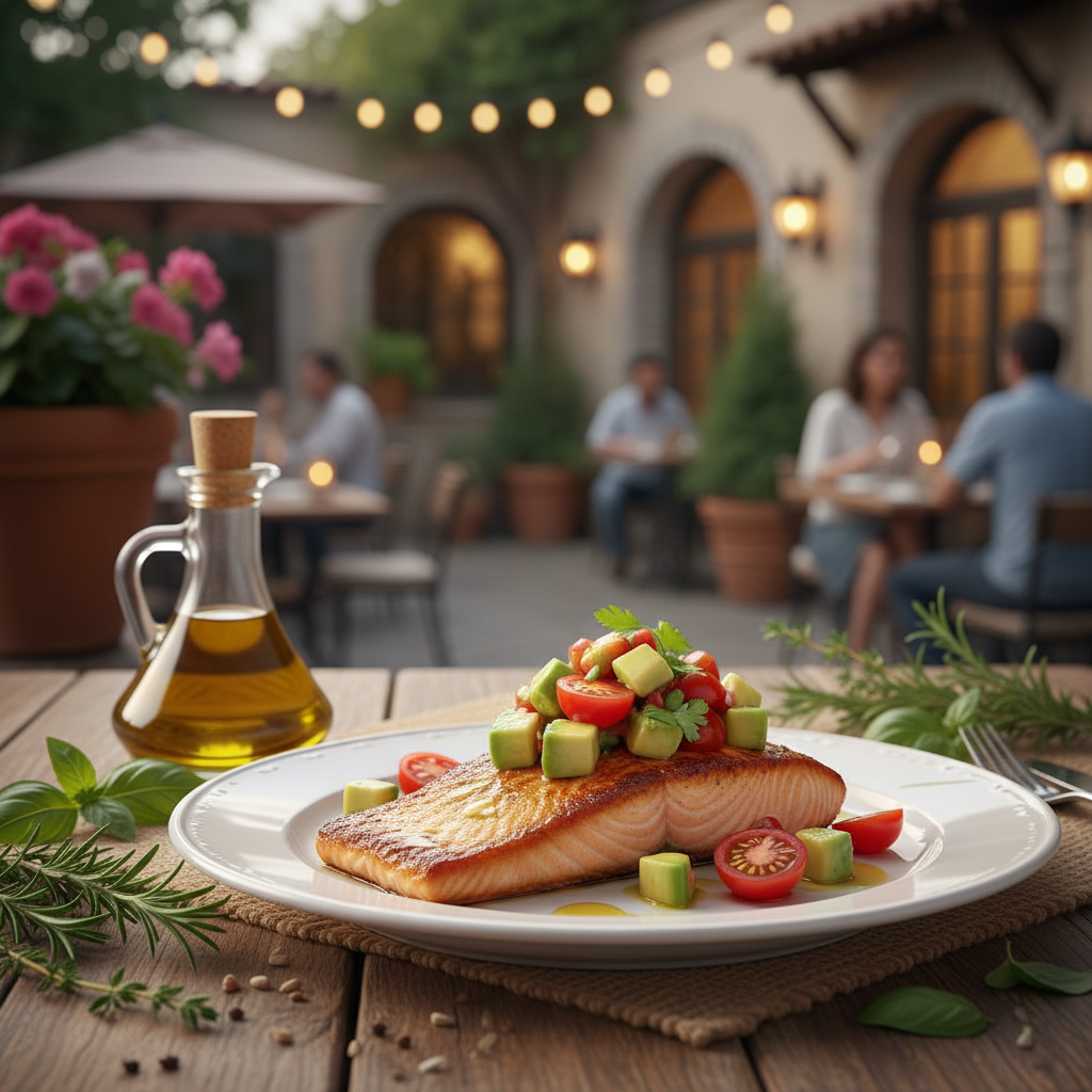 Pan-Seared Salmon with Avocado Tomato Salsa