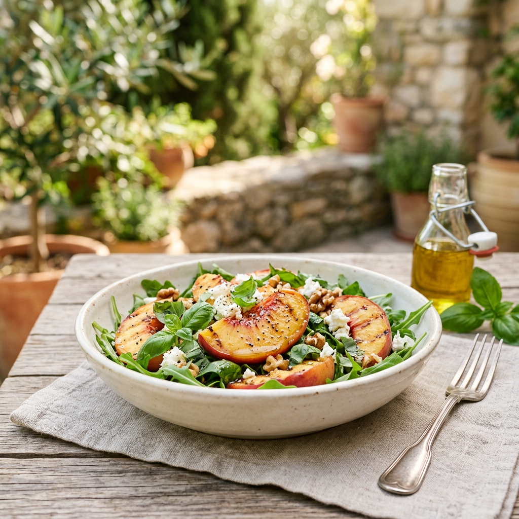 Peach and Basil Salad