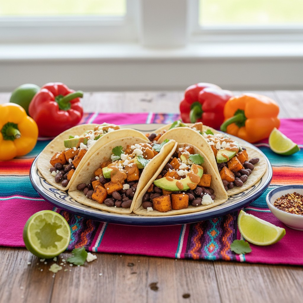 Savory Sweet Potato and Black Bean Tacos