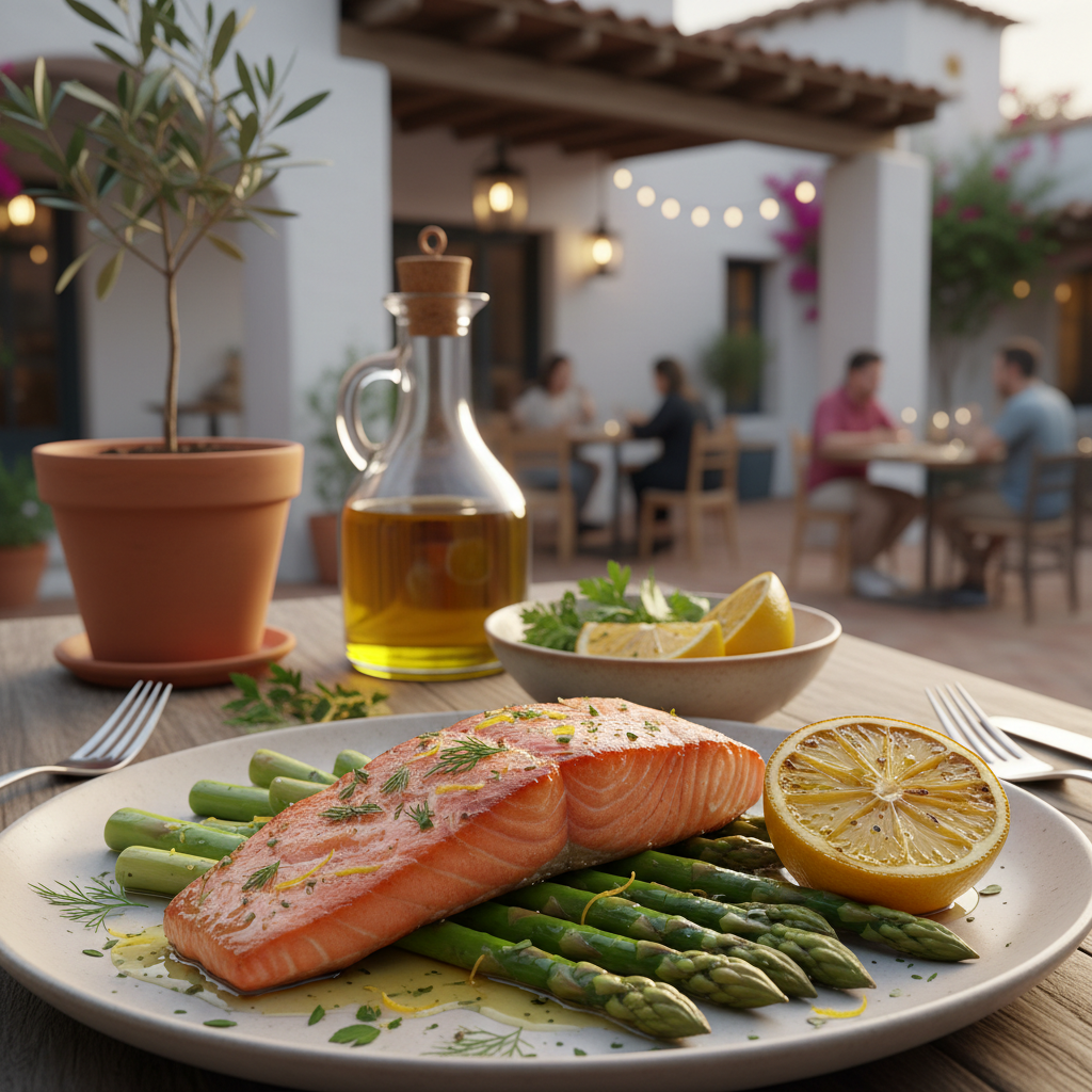 Broiled Wild Salmon with Lemon-Dill Asparagus