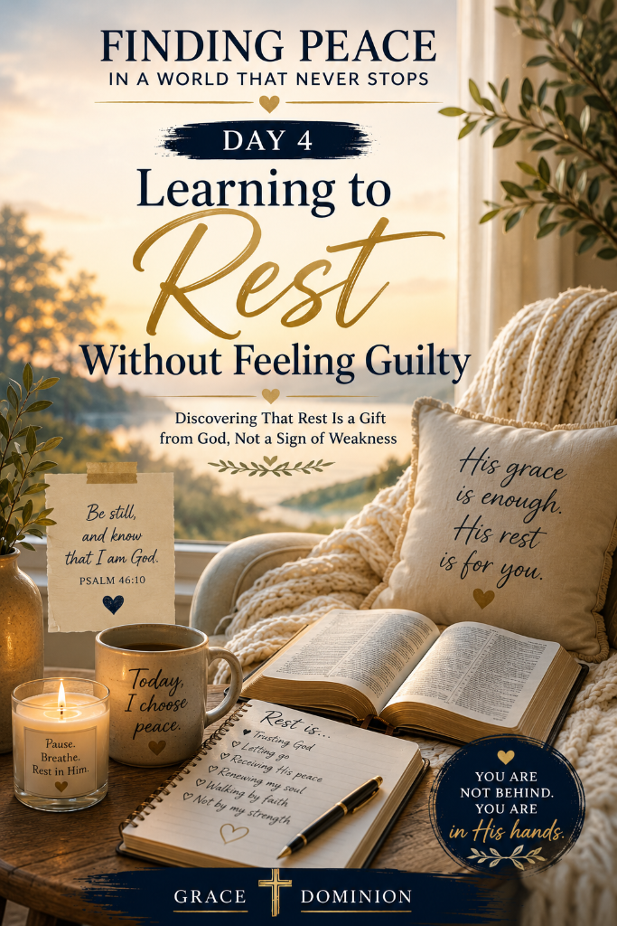 Day 4 - Finding Peace in a World That Never Stops: Learning to Rest Without Feeling Guilty