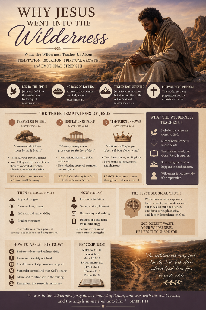 Why Jesus Went Into the Wilderness: What the Wilderness Teaches Us About Temptation, Isolation, Spiritual Growth, and Emotional Strength