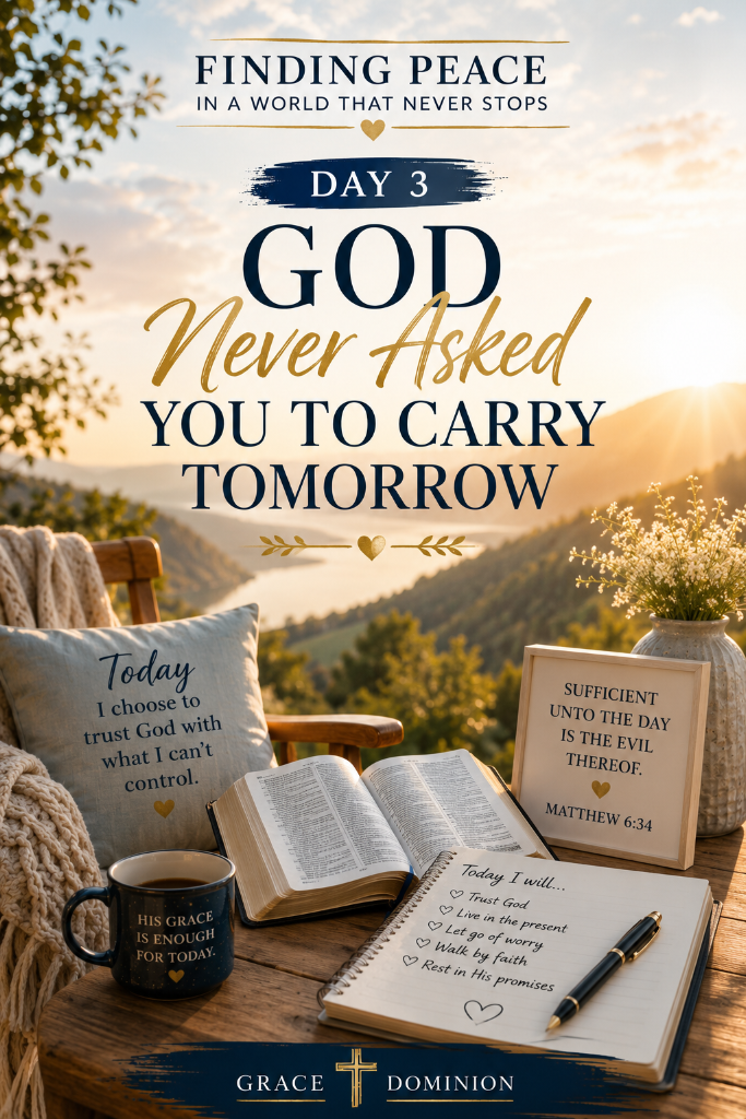 Finding Peace in a World That Never Stops: Day 3, God Never Asked You to Carry Tomorrow