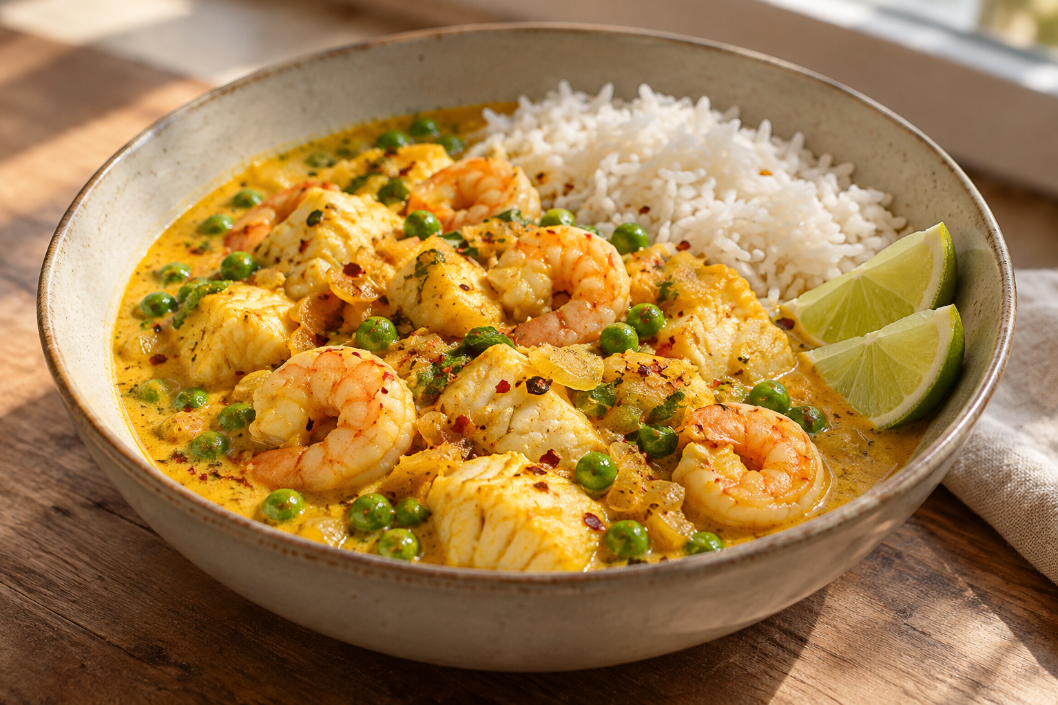 One-Pot Coconut Fish & Prawn Curry