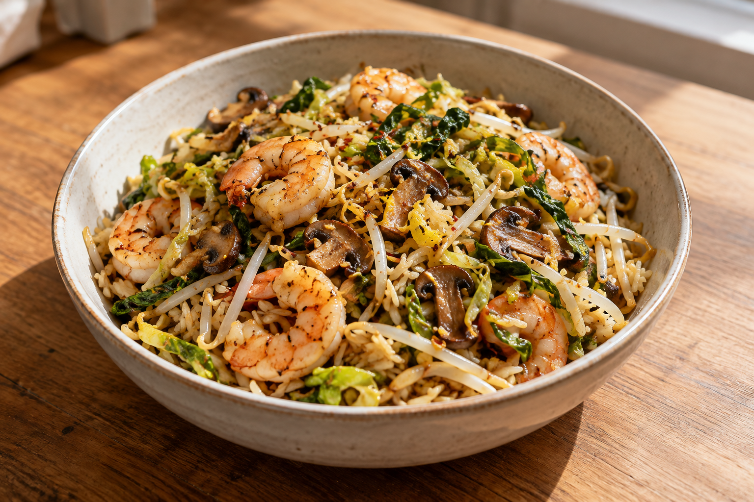 Garlic & Lemon Prawn Rice Bowl