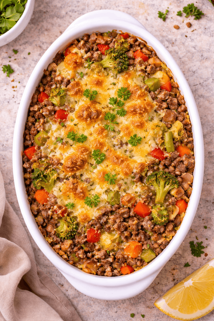 Creamy Potato & Beef Veggie Casserole