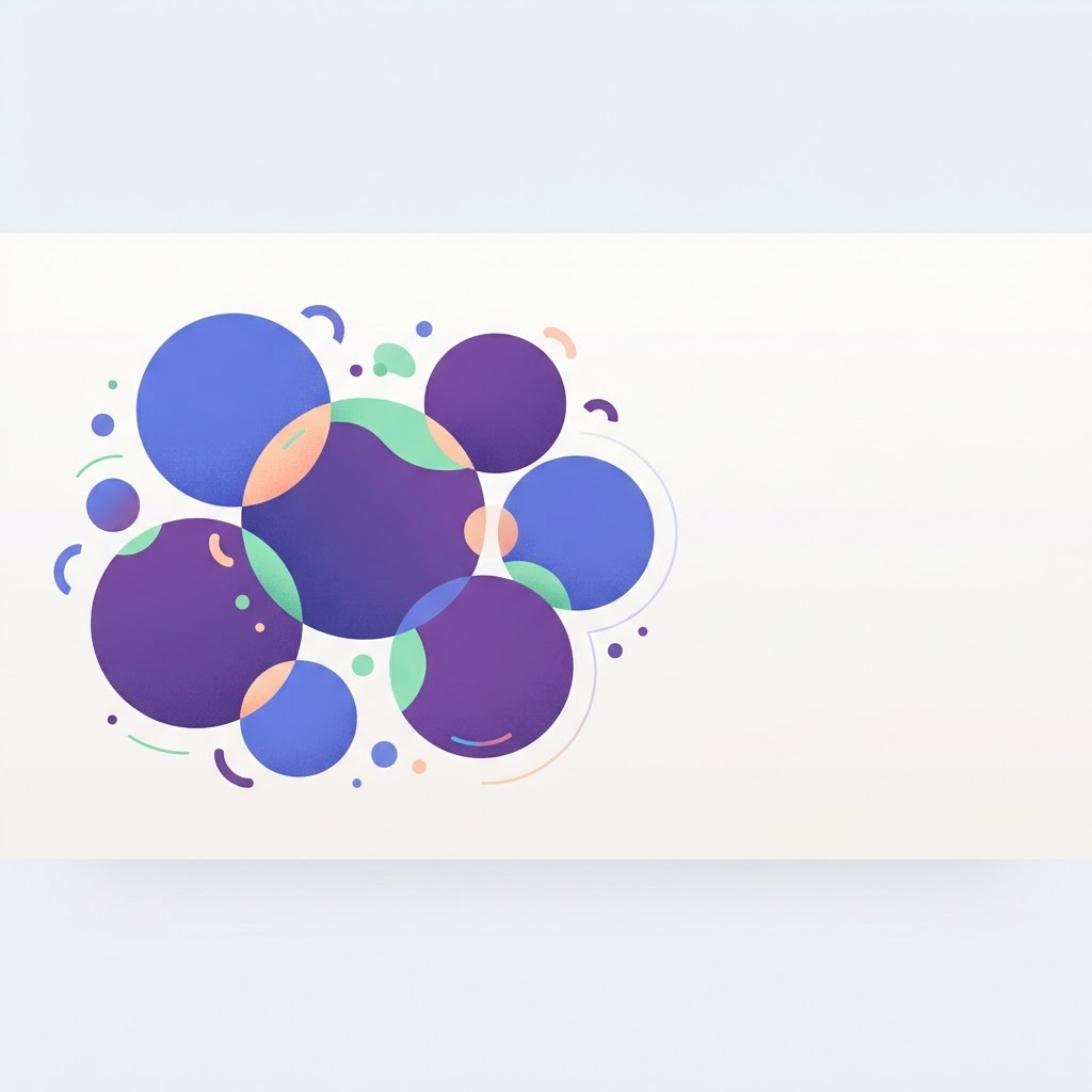 Overlapping circles illustration for social and group conversation etiquette