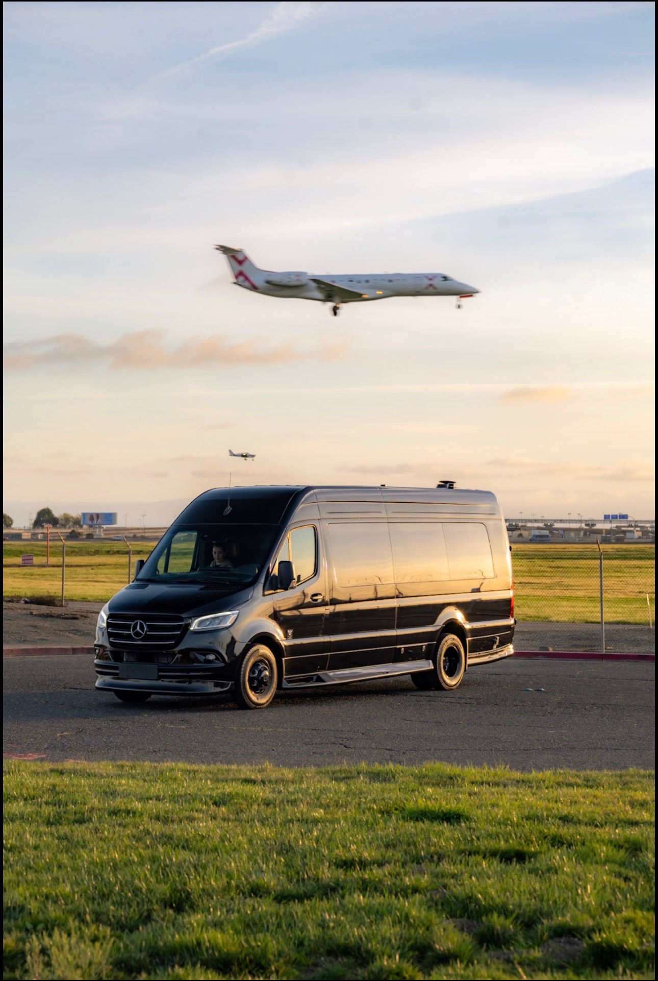 Mercedes Sprinter at the airfield