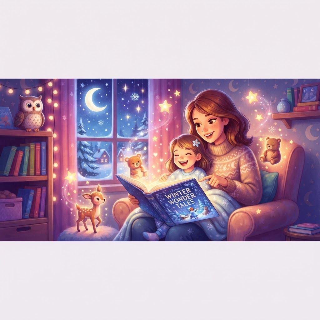 Featured image for Best winter bedtime stories for children - InstaTales AI storytelling blog