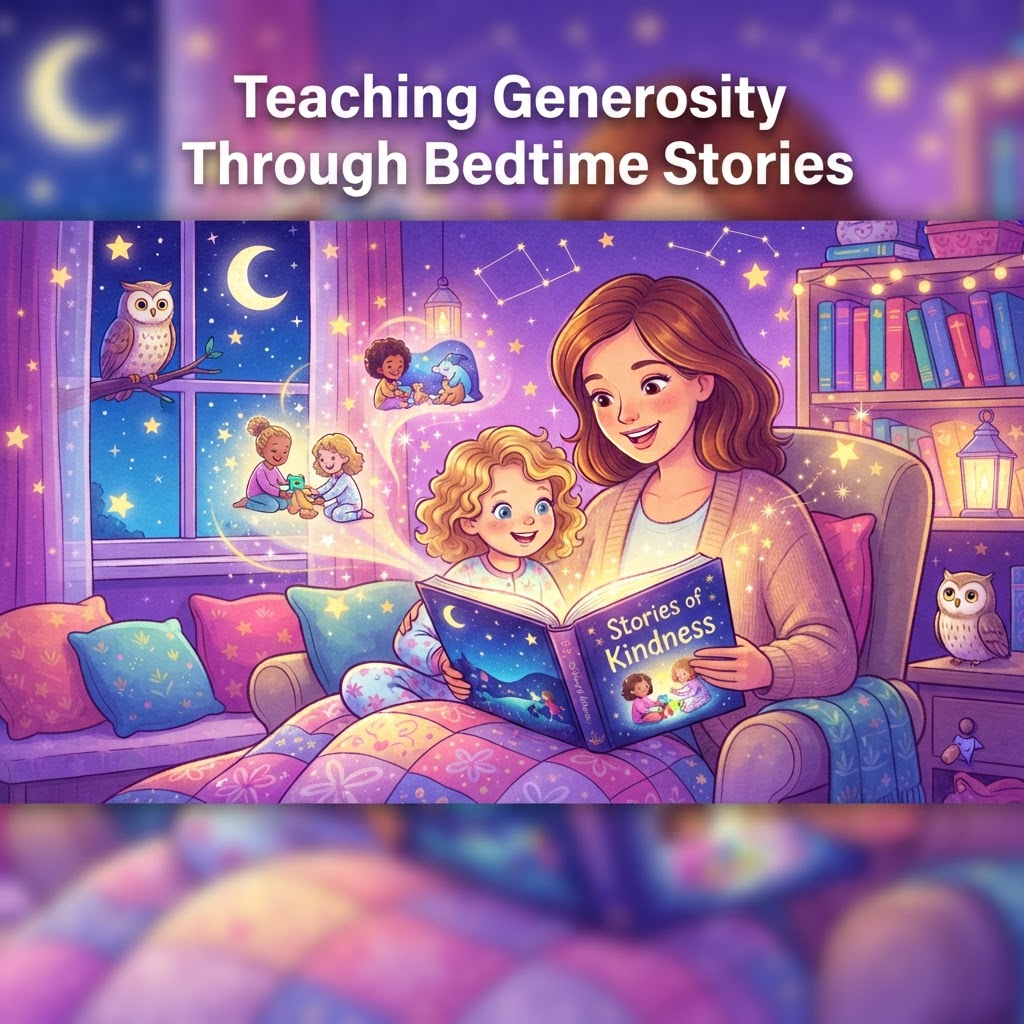 Featured image for Teaching generosity through bedtime stories - InstaTales AI storytelling blog