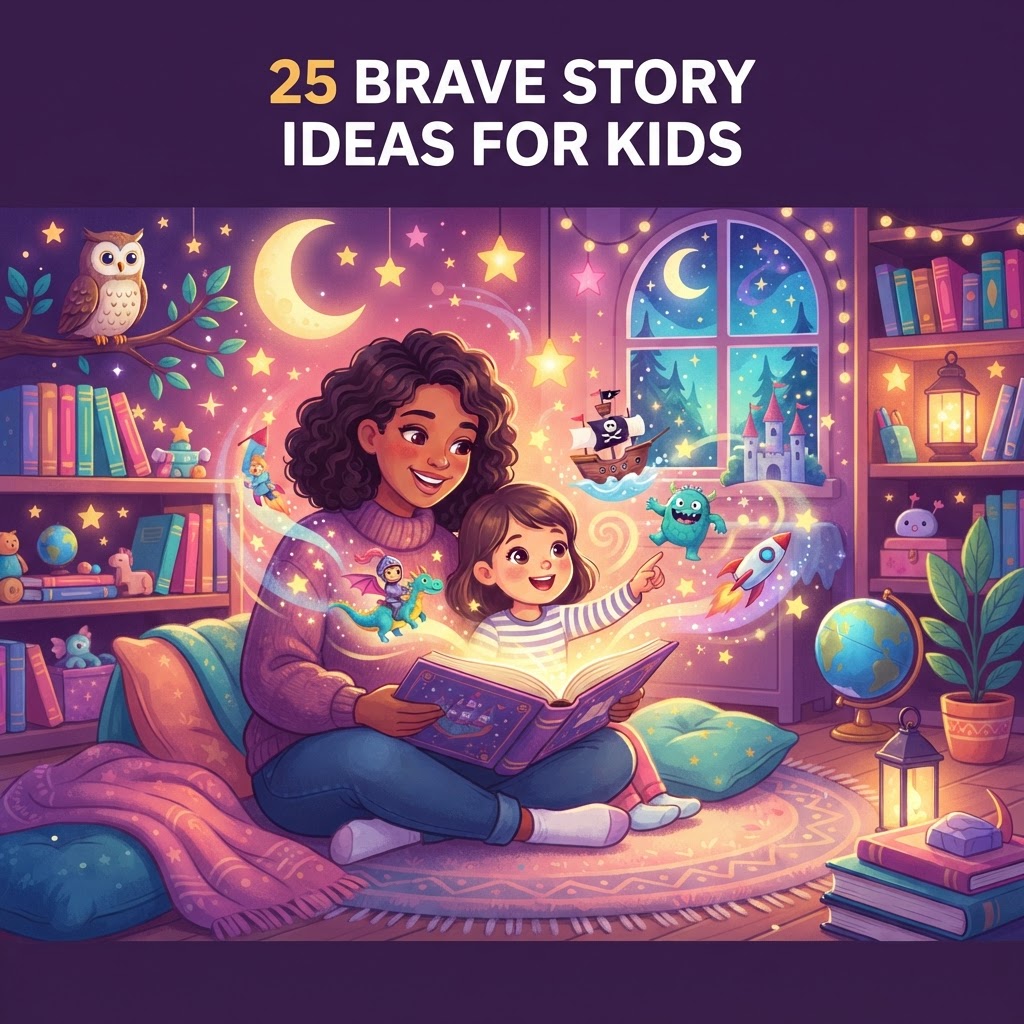 Featured image for 25 brave story ideas for kids - InstaTales AI storytelling blog