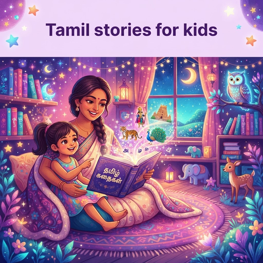 Featured image for Tamil Stories for Kids: Benefits, Ideas & Tips - InstaTales AI storytelling blog